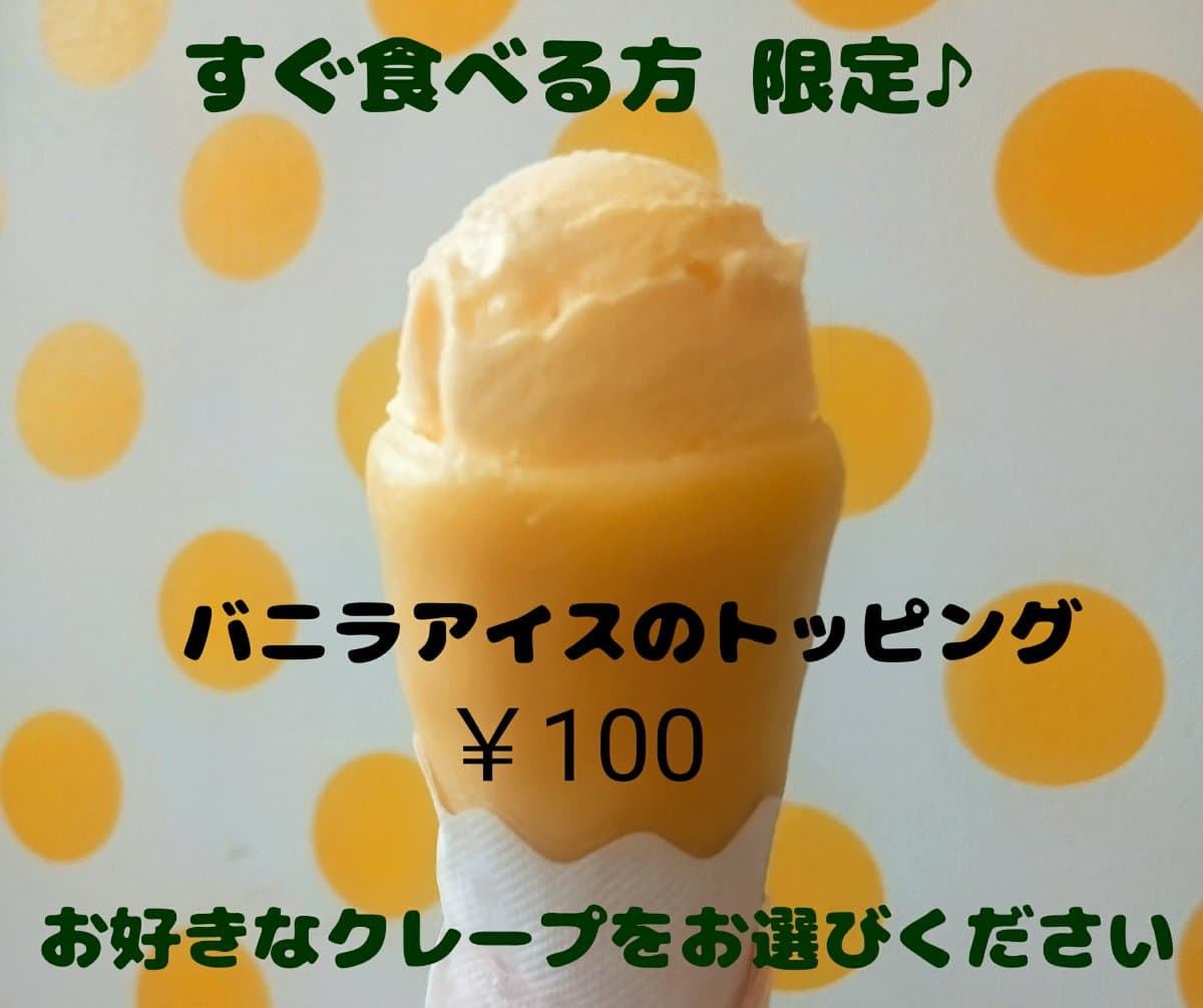 バニラアイストッピング(クレープ+¥100)